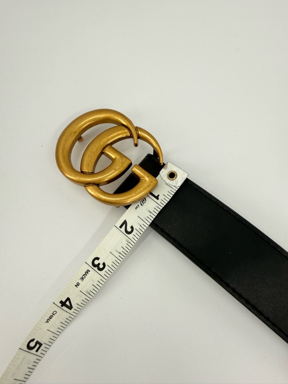 Gucci GG Marmont Wide Belt Black Leather Size 85/34 - Picture 12 of 13